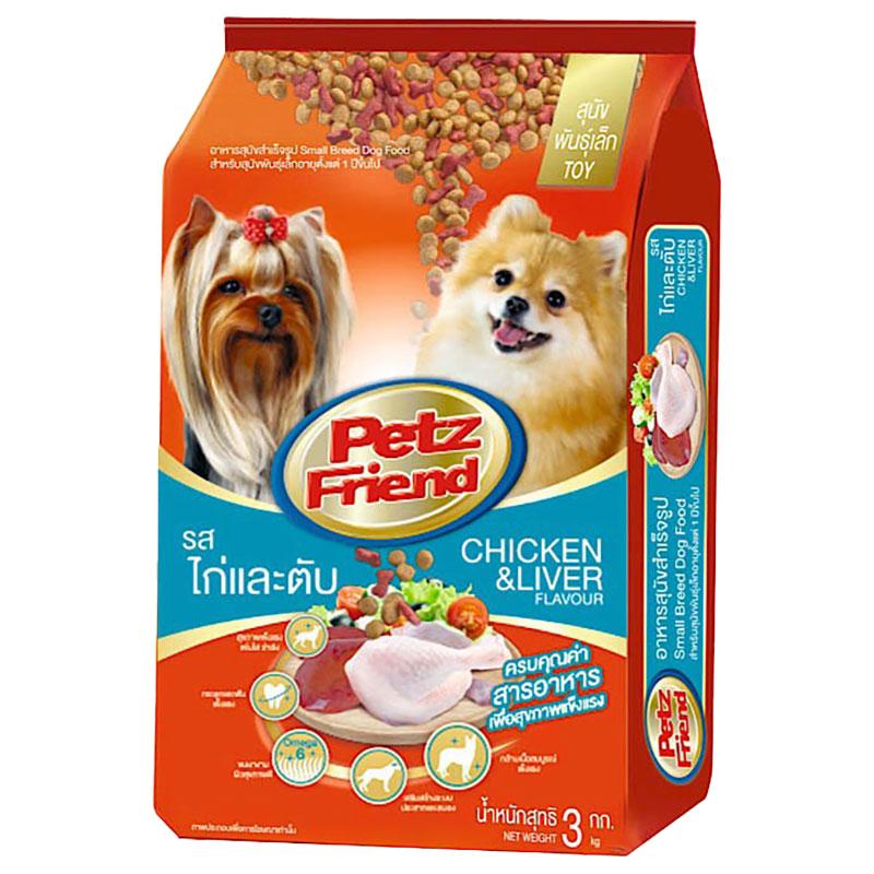 เพ็ทส์เฟรนด์ อาหารสุนัขชนิดแห้ง แบบเม็ด สําหรับสุนัขเล็ก รสไก่และตับ 3 กก.