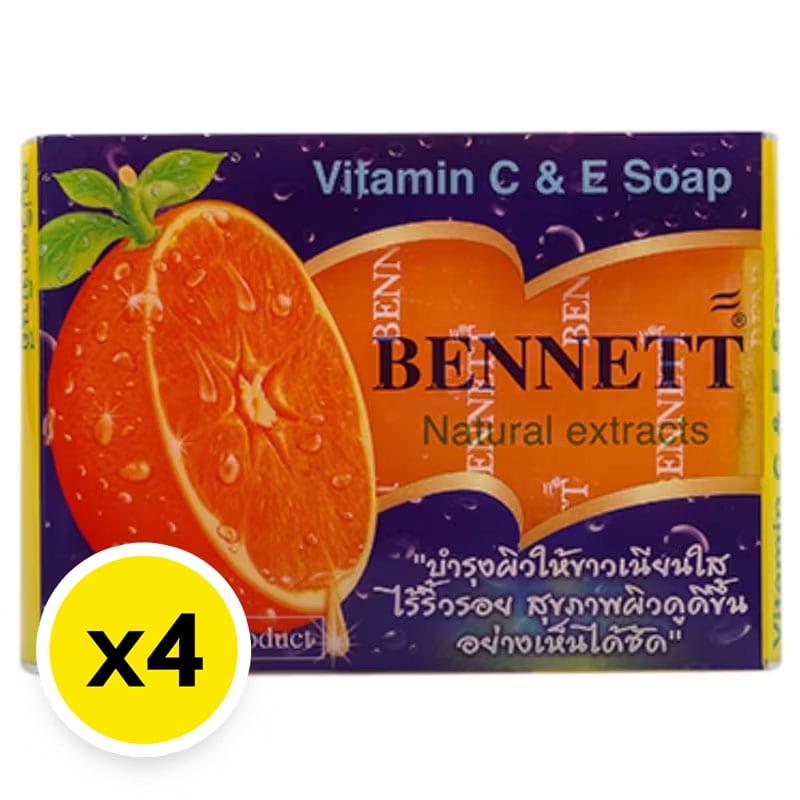 เบนเนท สบู่ก้อน สูตรวิตามินซีแอนด์อี สีส้ม 130 ก. x 4