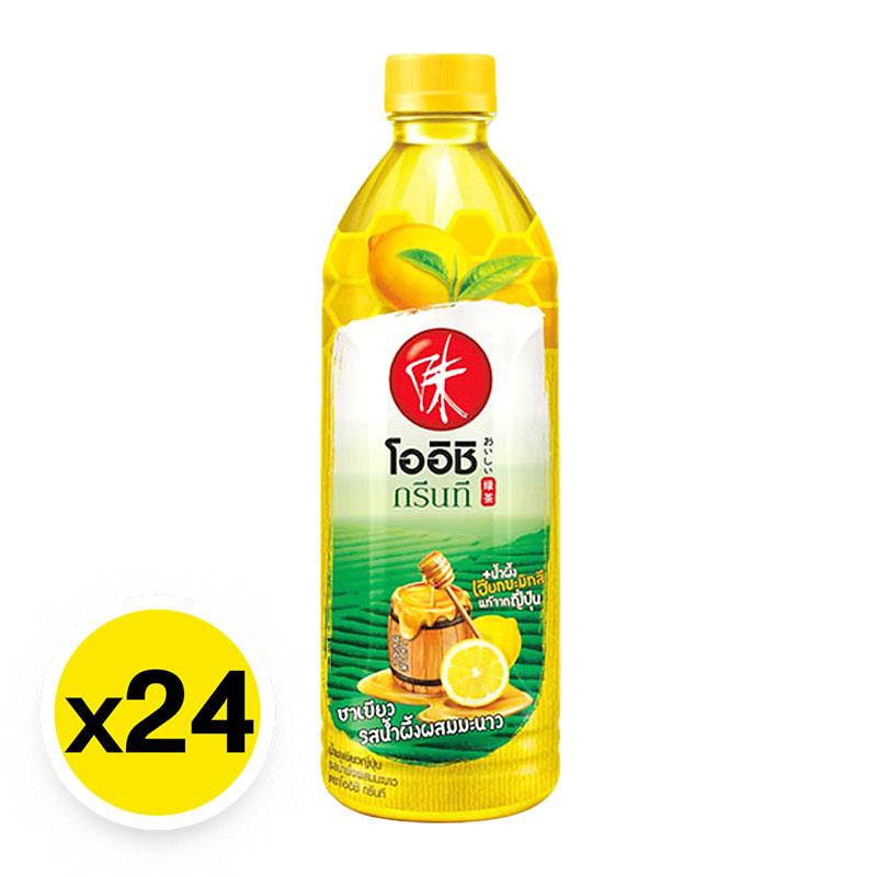 โออิชิ ชาเขียวพร้อมดื่ม รสน้ำผึ้งผสมมะนาว 500 มล. x 24