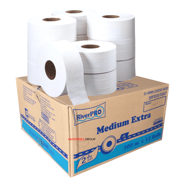 RiverPro large roll toilet paper JRT model MEDIUM 2-Ply 300 meters (12 ...