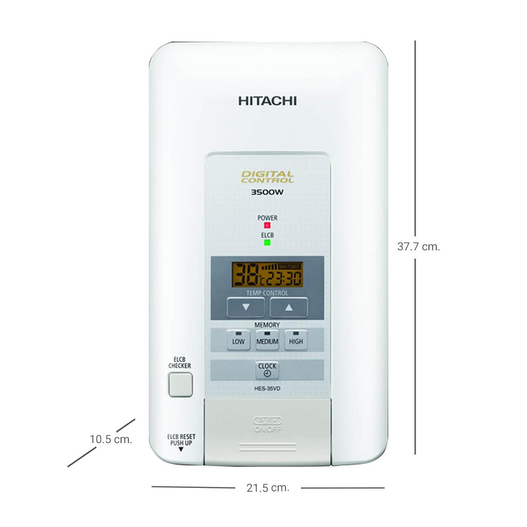 Hitachi เครื่องทำน้ำอุ่น รุ่น ดิจิทัล HES-35VD 3500 วัตต์ สีขาว