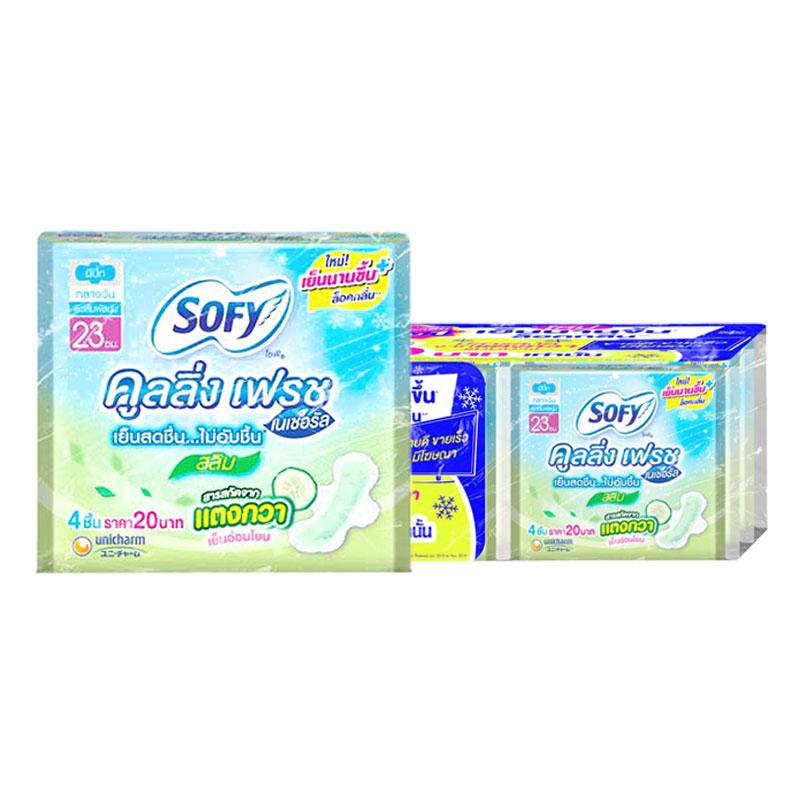 SOFY Cooling Fresh Natural Sanitary Pad 23 cm 4 pcs x 6