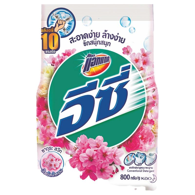 แอทแทค อีซี่ ผงซักฟอก สูตรมาตรฐาน กลิ่นซากุระสวีท 800 ก. สีขาว