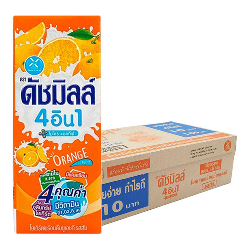 ดัชมิลล์ นมเปรี้ยว ยูเอชที รสส้ม 180 มล. x 48