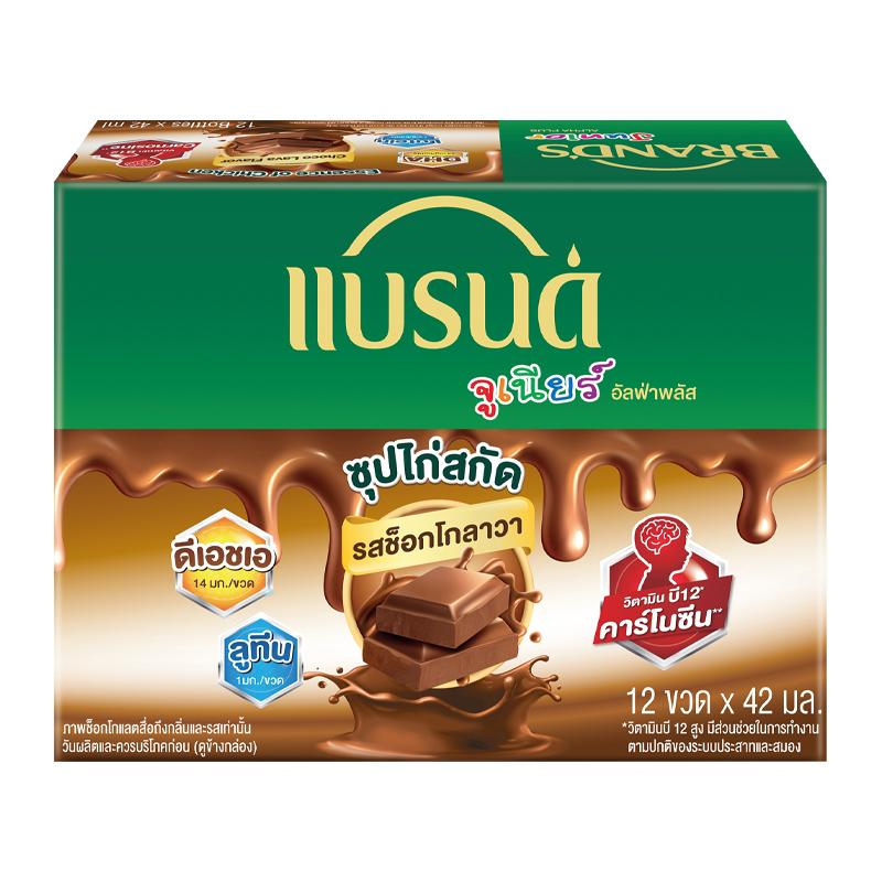 แบรนด์ จูเนียร์ ซุปไก่สกัด รสช็อกโกลาวา 42 มล. 12 ขวด