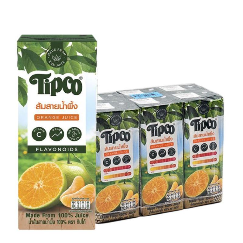 ทิปโก้ น้ำส้มสายน้ำผึ้ง 100% 200 มล. x 6