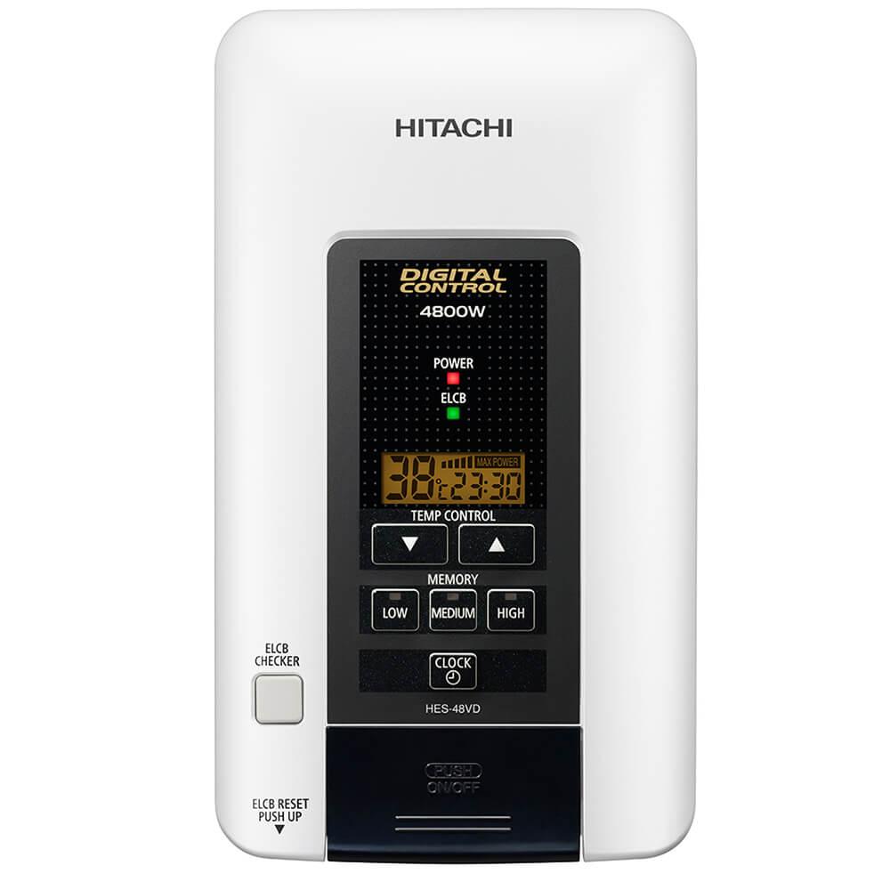 Hitachi เครื่องทำน้ำอุ่น รุ่น HES-48VD BK ดิจิทัล 4800 วัตต์ สีดำ