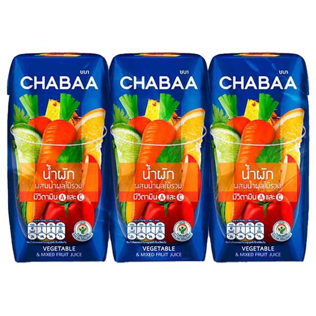 Chabaa Vegetable With Mixed Fruit Juice 180 ml x 6 Boxes | Makro PRO