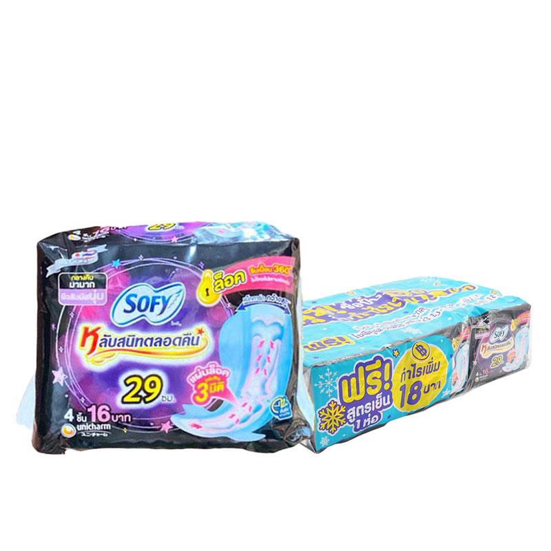 SOFY Sanitary Napkin Night Body Fit 29 cm 4 pcs x 12