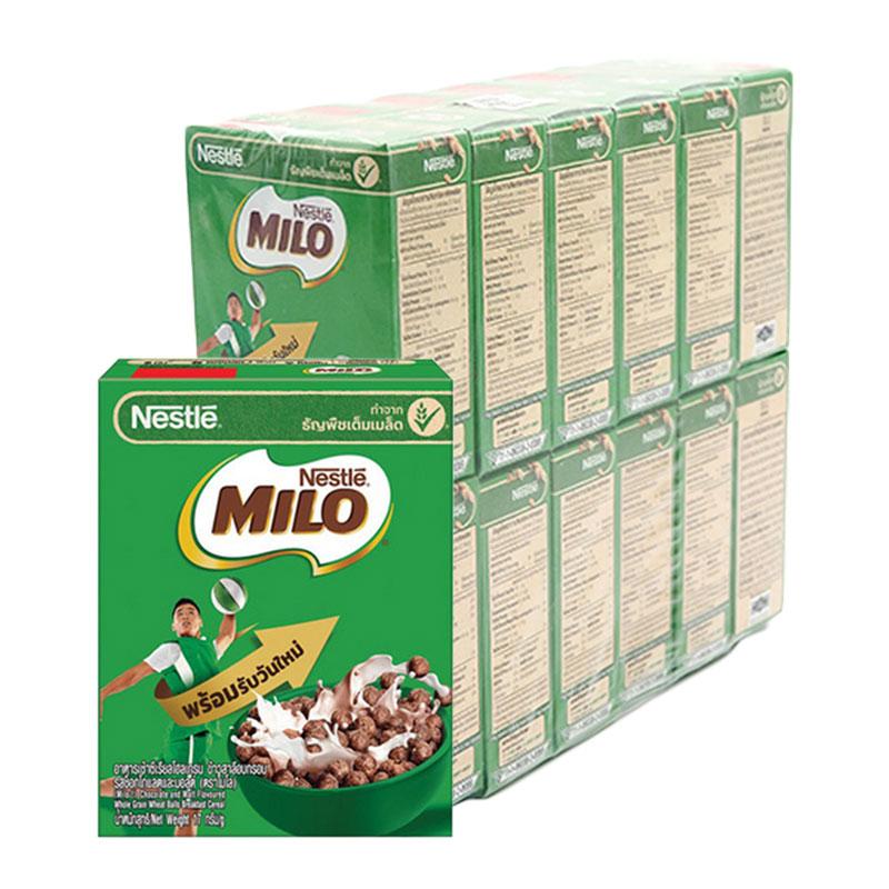 MILO Whole Grain Cereal Chocolate and Almond Malt 17 g x 12