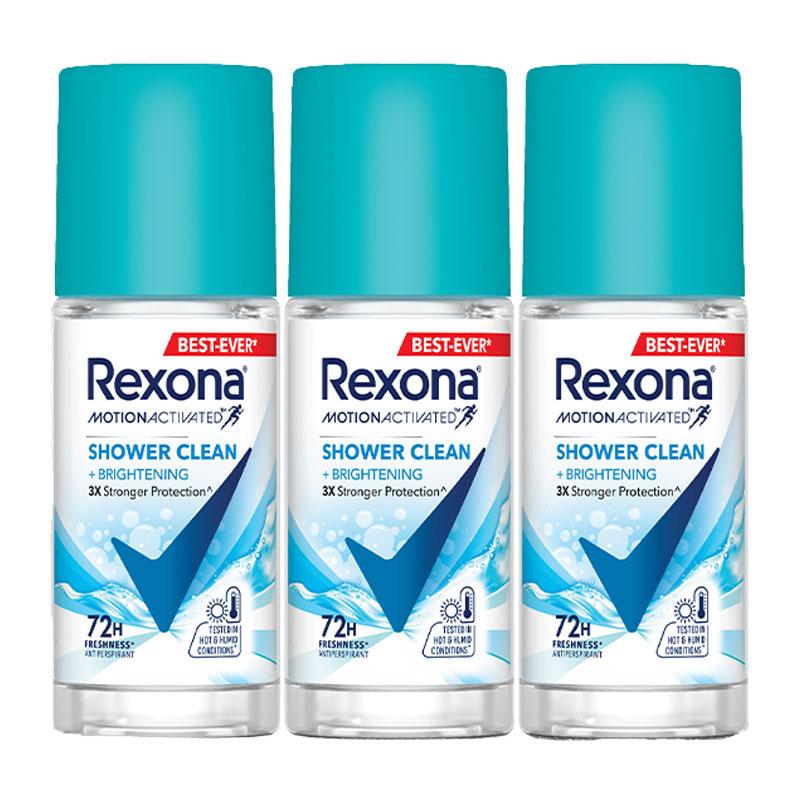 REXONA Motionsense Shower Clean Roll-On Green 45 ml x 3