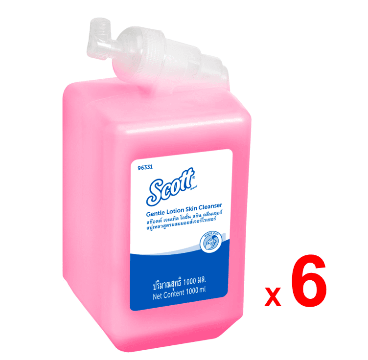สก๊อตต์ สบู่เหลวล้างมือ เจนทัล โลชั่น สกิน คลีนเซอร์ รหัสสินค้า 96331 ขนาด 1 ลิตร x 6 ขวด/ลัง (ยกลัง)