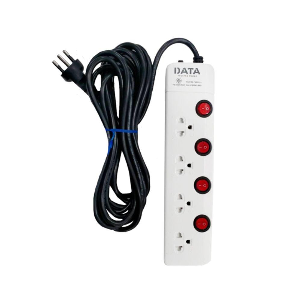 DATA Plug 4 Way 4 Switch 5M. TIS HM4496M5W White