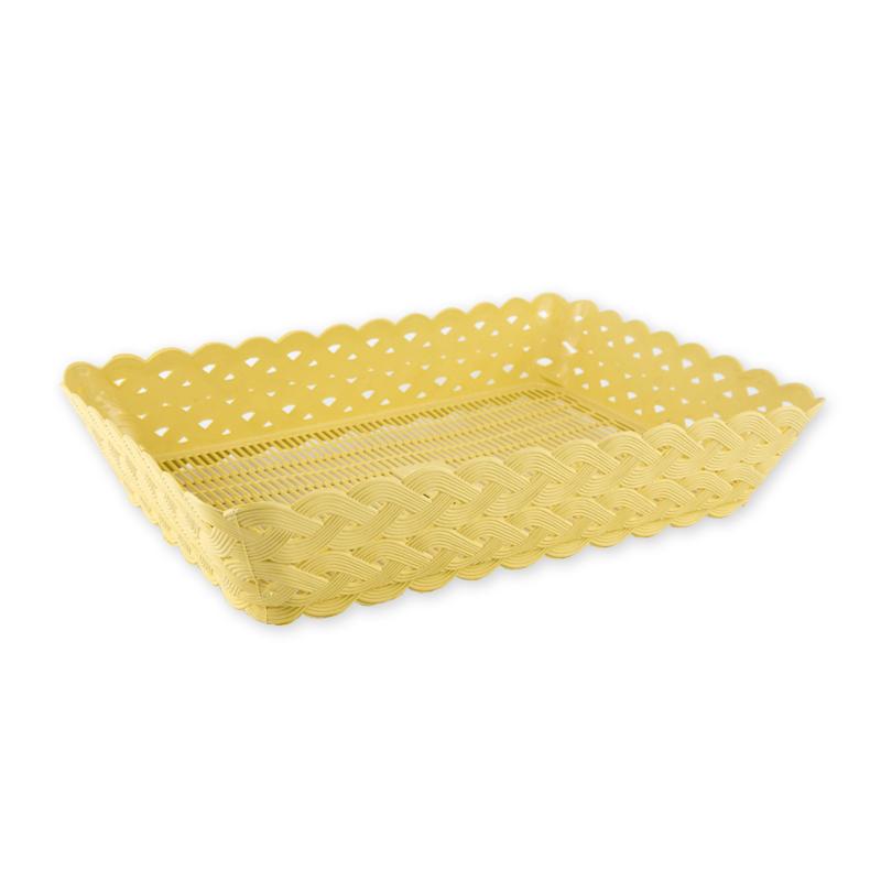 Plastic Square Tray Large size 39.5x27x8 cm Rattern