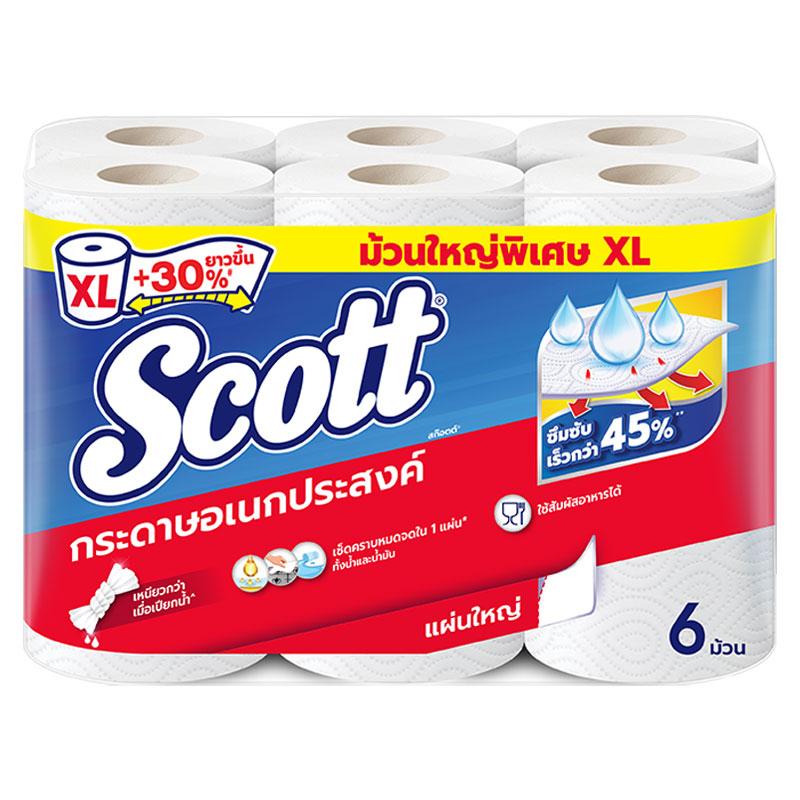 สก๊อตต์ กระดาษอเนกประสงค์ บิ๊กโรล ขนาด XL 6 ม้วน