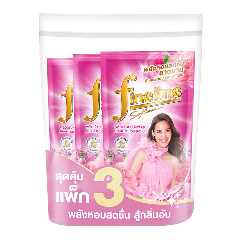 ไฟน์ไลน์ น้ํายาปรับผ้านุ่ม สูตรมาตรฐาน สีชมพู 500 มล. x 3